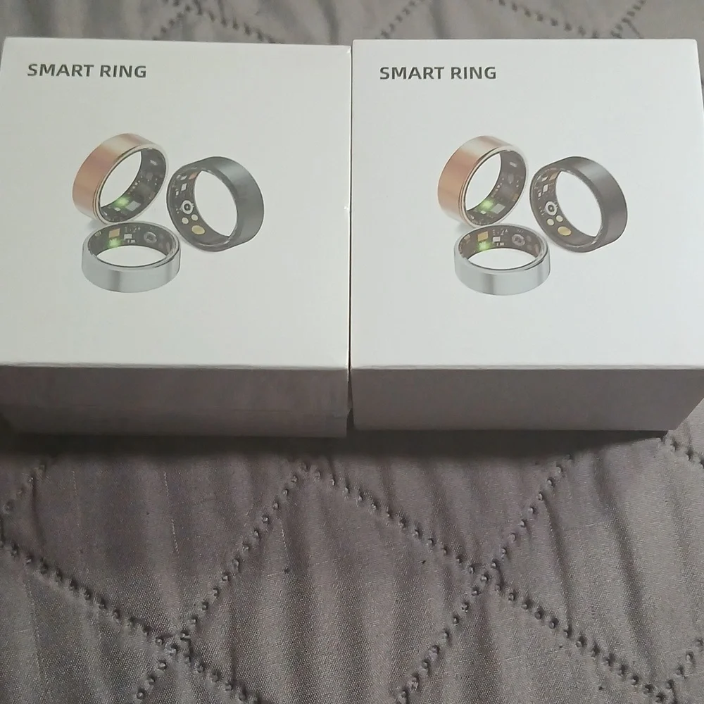 2 Smart Rings in Silver Sizes 8 And 10